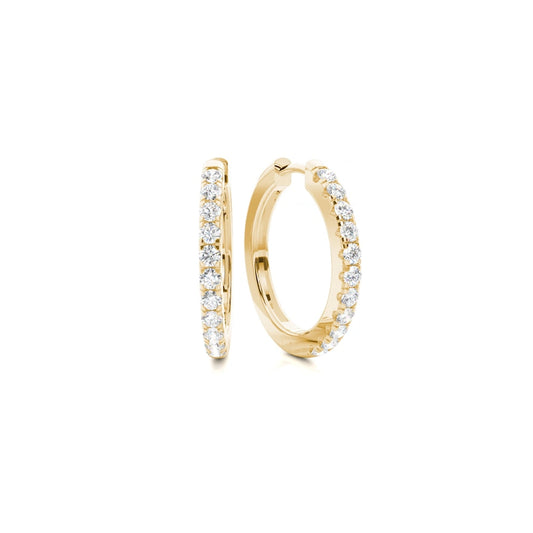 GOLD DIAMOND STYLE HUGGIE HOOP EARRINGS