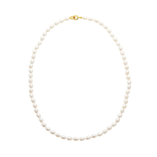 GOLD LARGE SEED FRESHWATER PEARL CHOKER NECKLACE