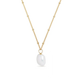 GOLD LARGE FRESHWATER PEARL SATELLITE NECKLACE