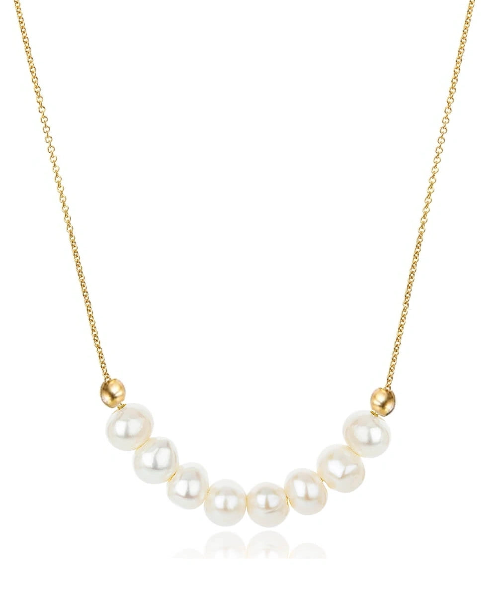 SILVER FRESHWATER PEARL CLUSTER CHOKER NECKLACE