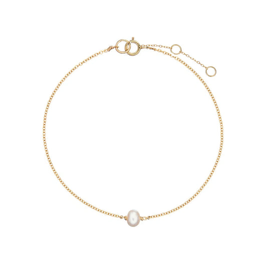 GOLD SINGLE FRESHWATER PEARL BRACELET