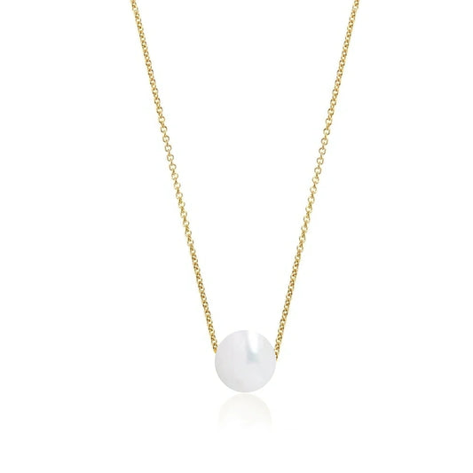 GOLD SINGLE PEARL CHOKER NECKLACE