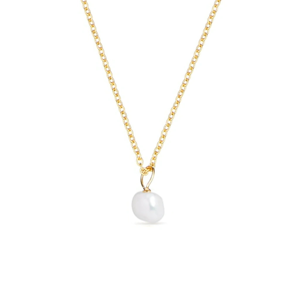 GOLD SINGLE FRESHWATER PEARL NECKLACE