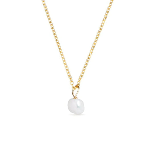 GOLD SINGLE FRESHWATER PEARL NECKLACE