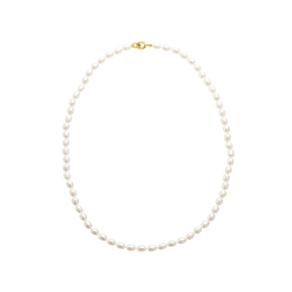 GOLD OVAL RICE FRESHWATER PEARL BRACELET