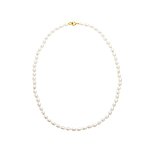 GOLD OVAL RICE FRESHWATER PEARL BRACELET