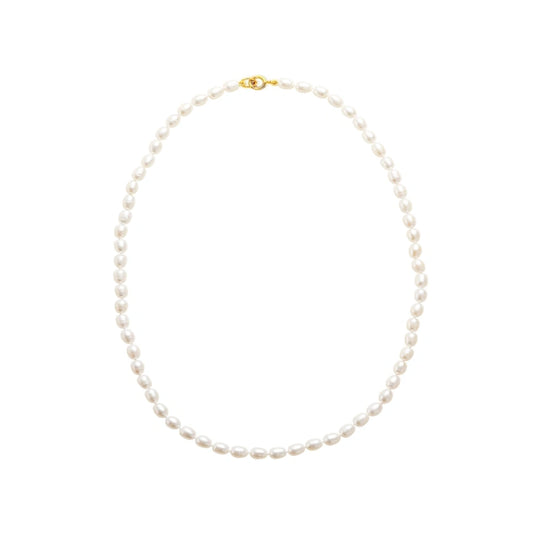 GOLD SMALL SEED FRESHWATER PEARL CHOKER NECKLACE