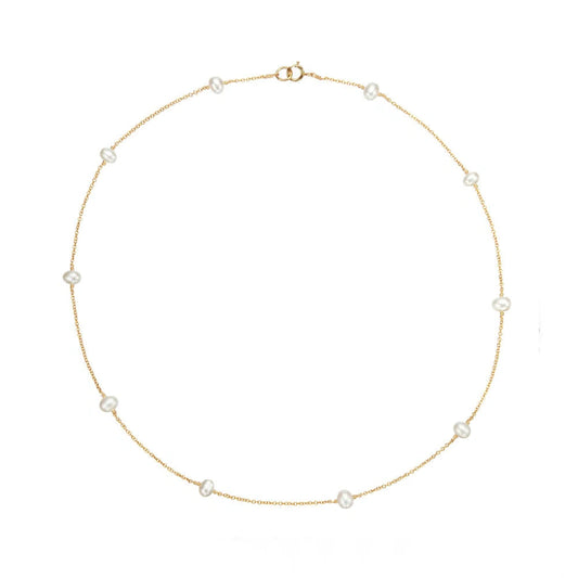 GOLD FRESHWATER PEARL STATION CHOKER