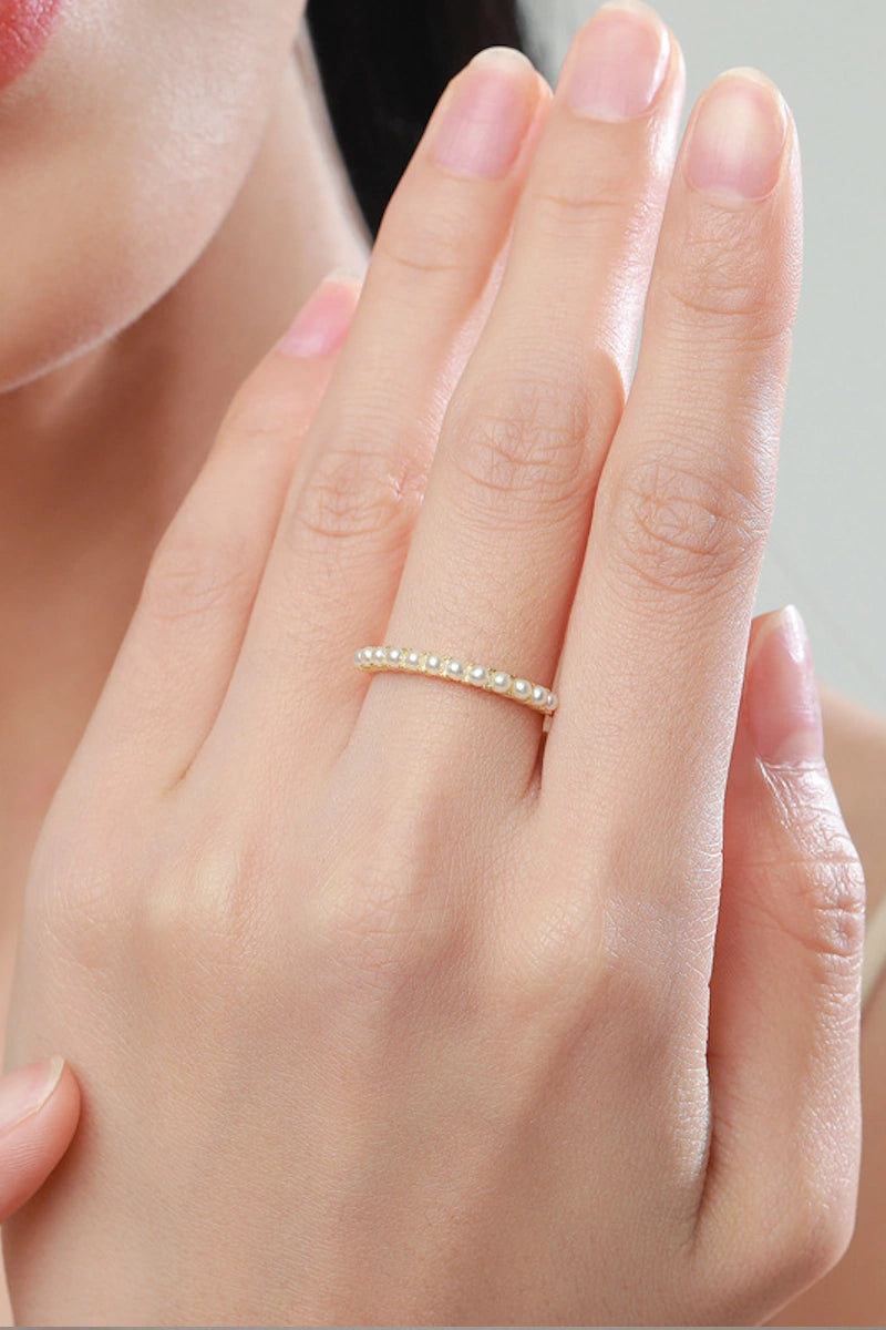 GOLD DAINTY FRESH WATER PEARL RING