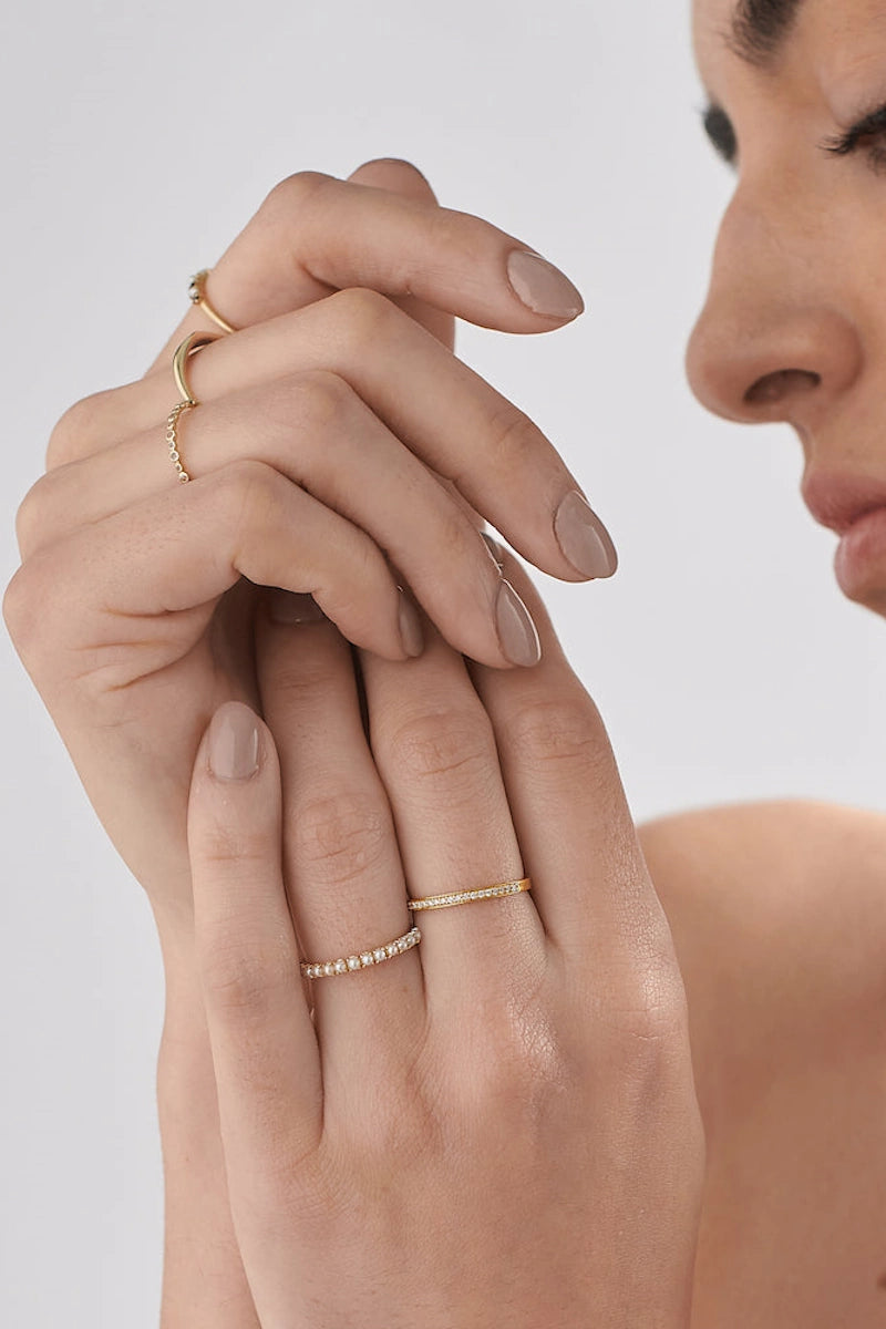 GOLD DAINTY FRESH WATER PEARL RING