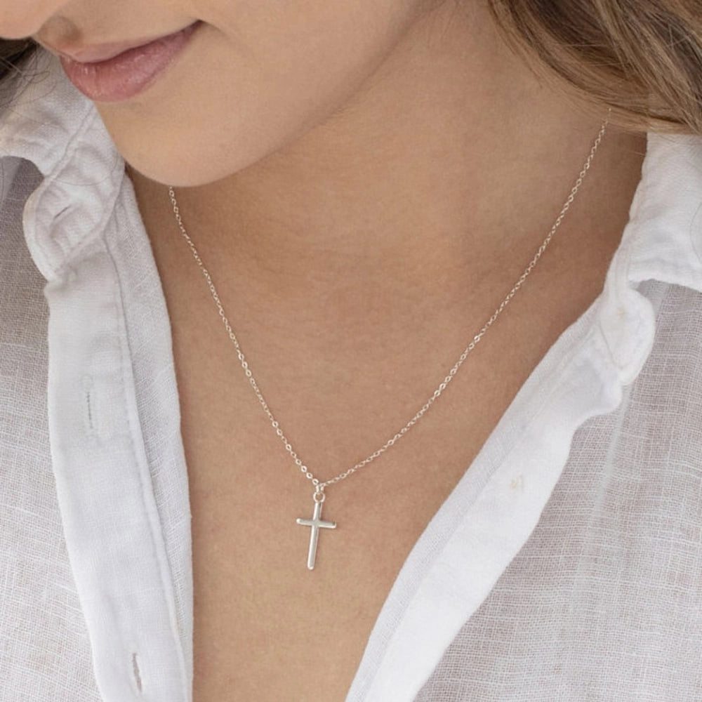 SILVER CROSS NECKLACE