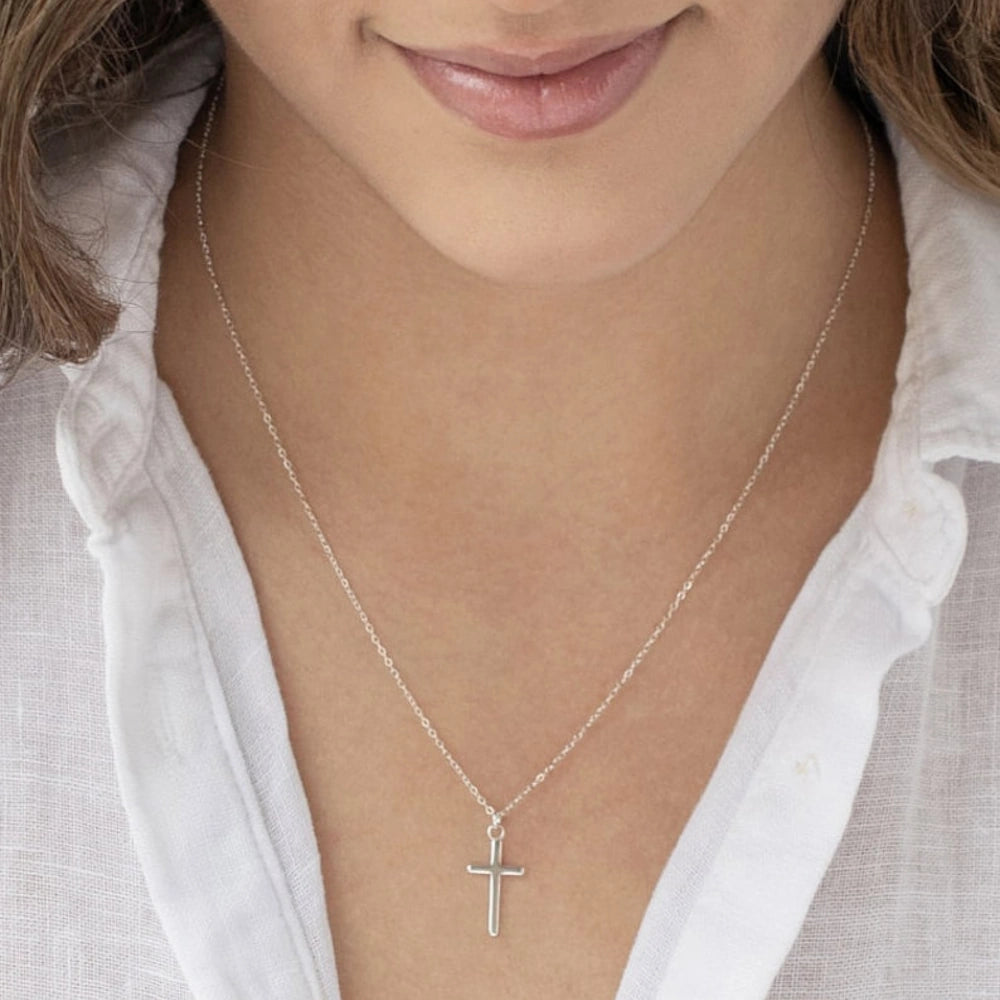 SILVER CROSS NECKLACE