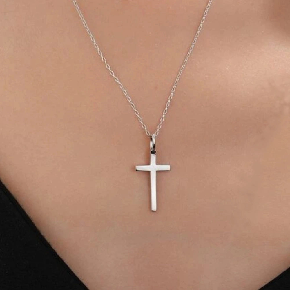 SILVER CROSS NECKLACE