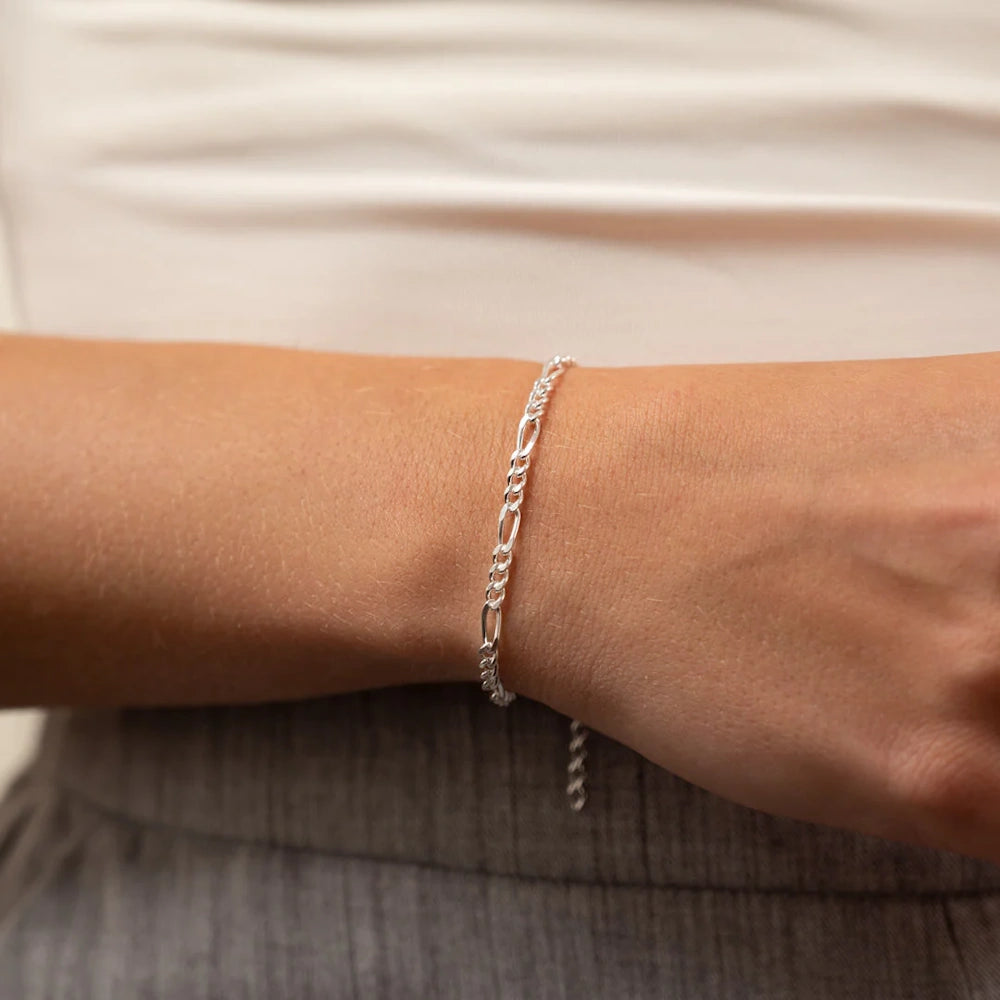 SILVER FIGARO BRACELET & ANKLET