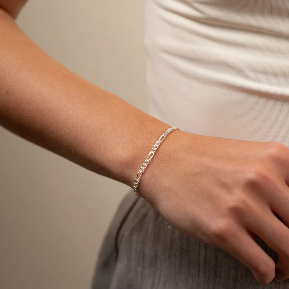 SILVER FIGARO BRACELET & ANKLET