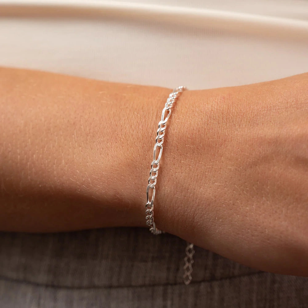 SILVER FIGARO BRACELET & ANKLET