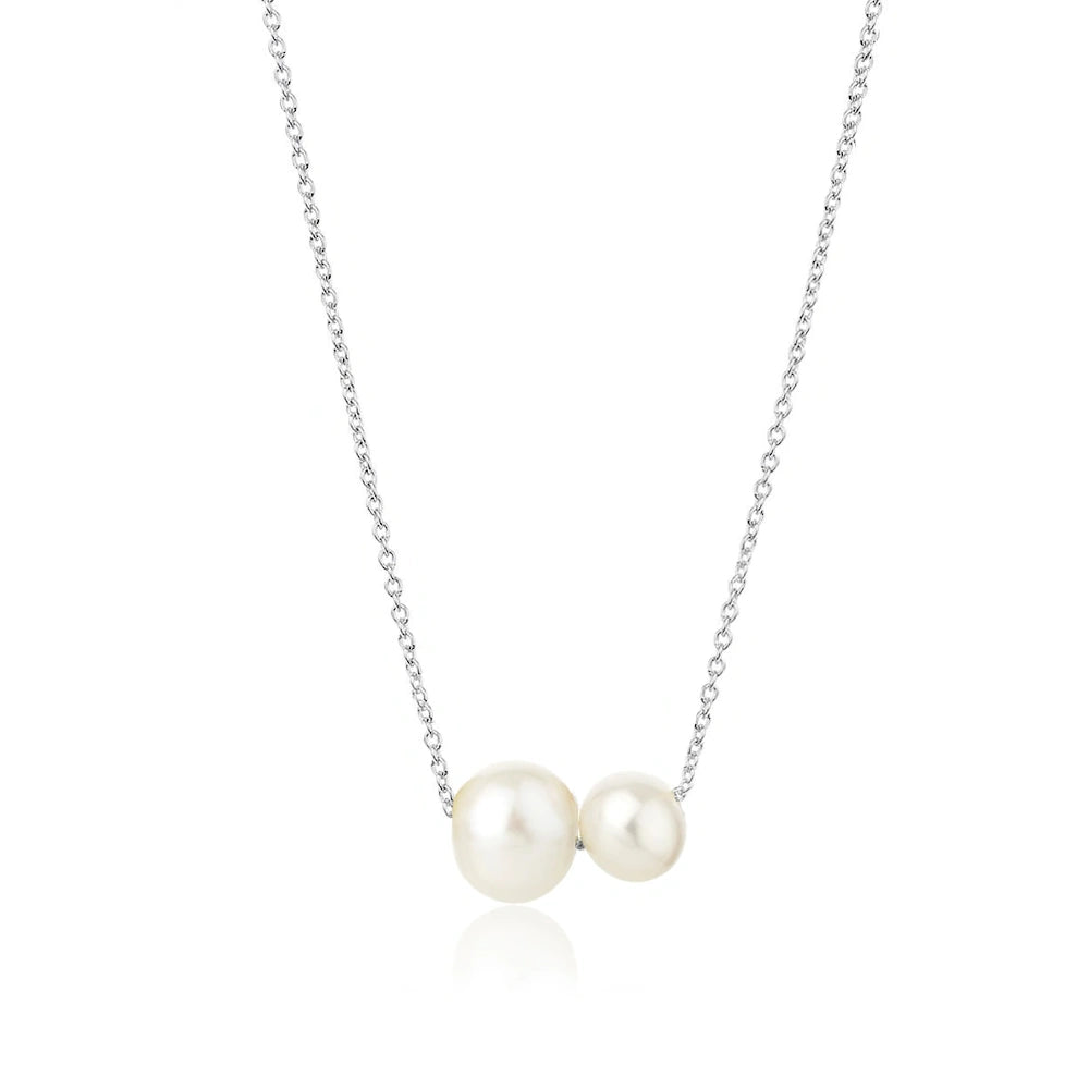 GOLD MOTHER DAUGHTER FRESHWATER PEARL NECKLACE