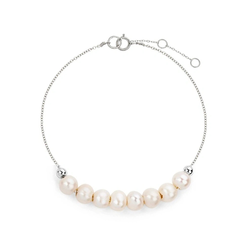 GOLD ROUND FRESHWATER PEARL CLUSTER BRACELET