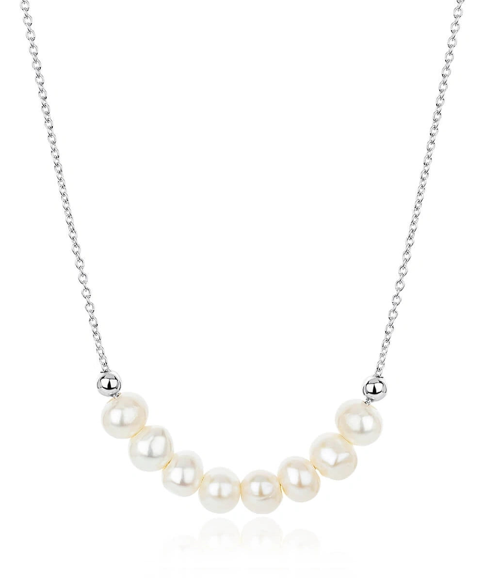 SILVER FRESHWATER PEARL CLUSTER CHOKER NECKLACE