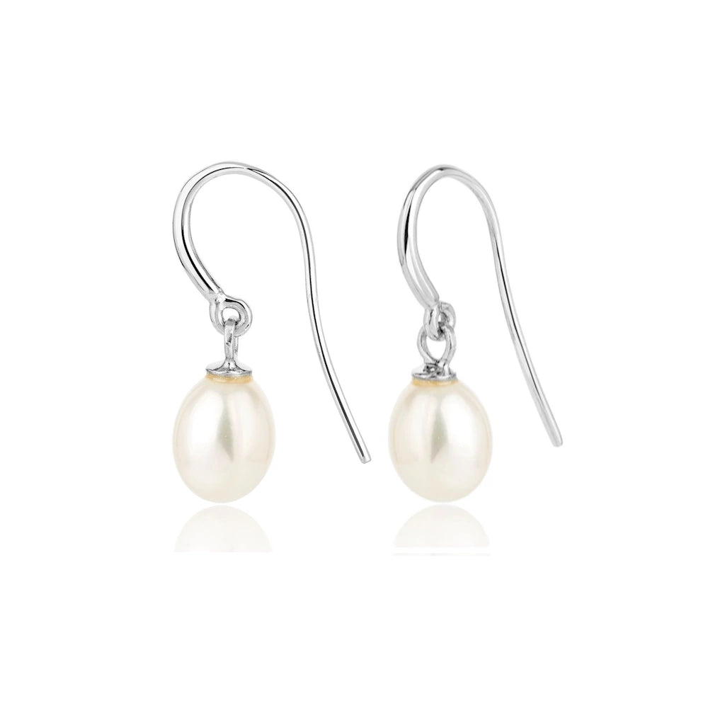 GOLD PEARL DROP FRENCH HOOK EARRINGS