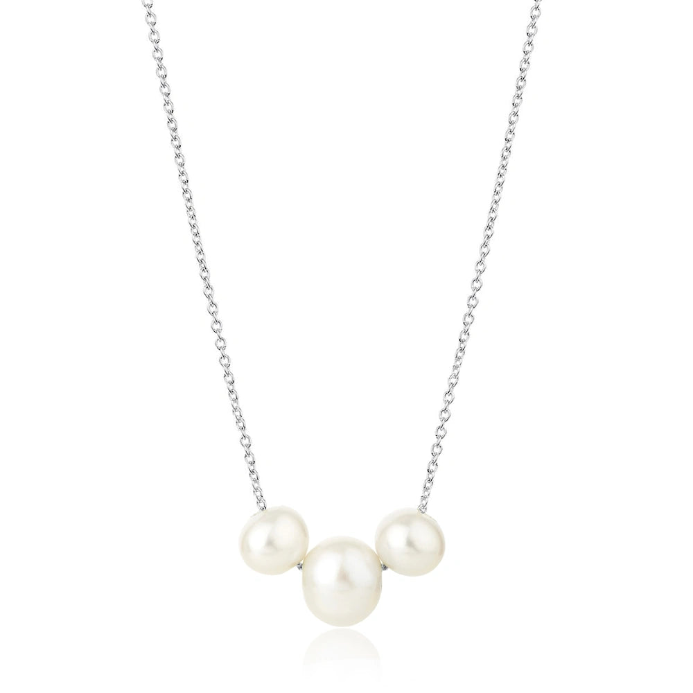 GOLD FRESHWATER PEARL TRIO CHOKER NECKLACE