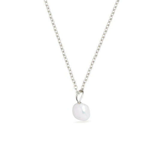 SILVER SINGLE FRESHWATER PEARL NECKLACE