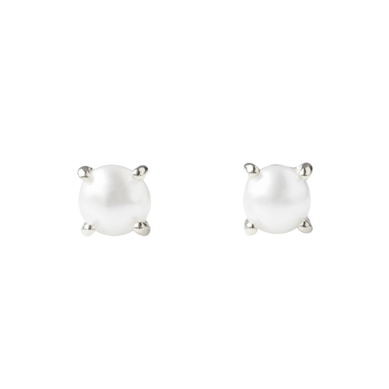 GOLD SMALL ROUND FRESHWATER PEARL STUD EARRINGS