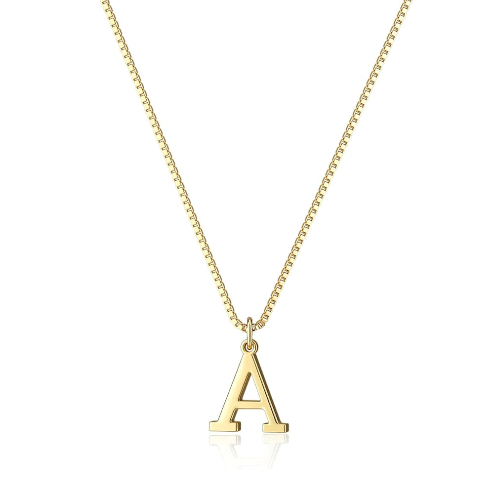 SILVER INITIAL LETTER NECKLACE